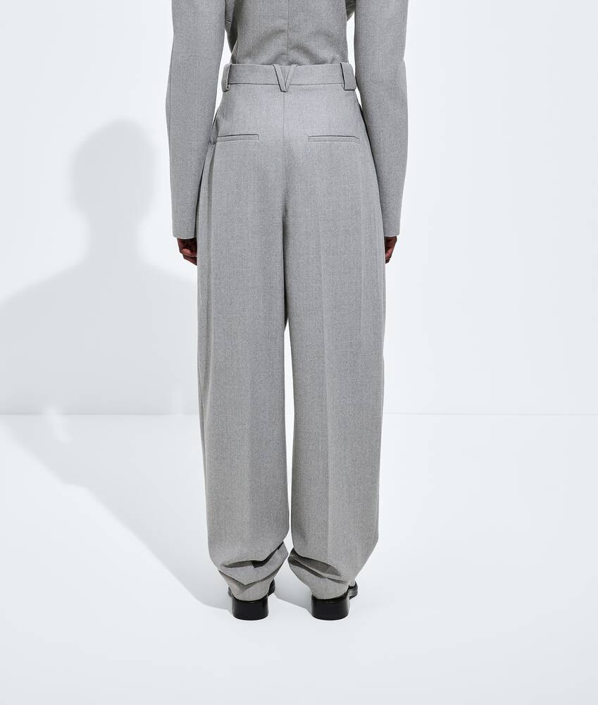 Hose aus kompaktem Wollflanell f&uuml;r Damen in Sterling melange Bottega Veneta Deutschland DE - Image 3