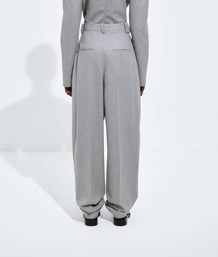 Hose aus kompaktem Wollflanell f&uuml;r Damen in Sterling melange Bottega Veneta Deutschland DE - Image 3