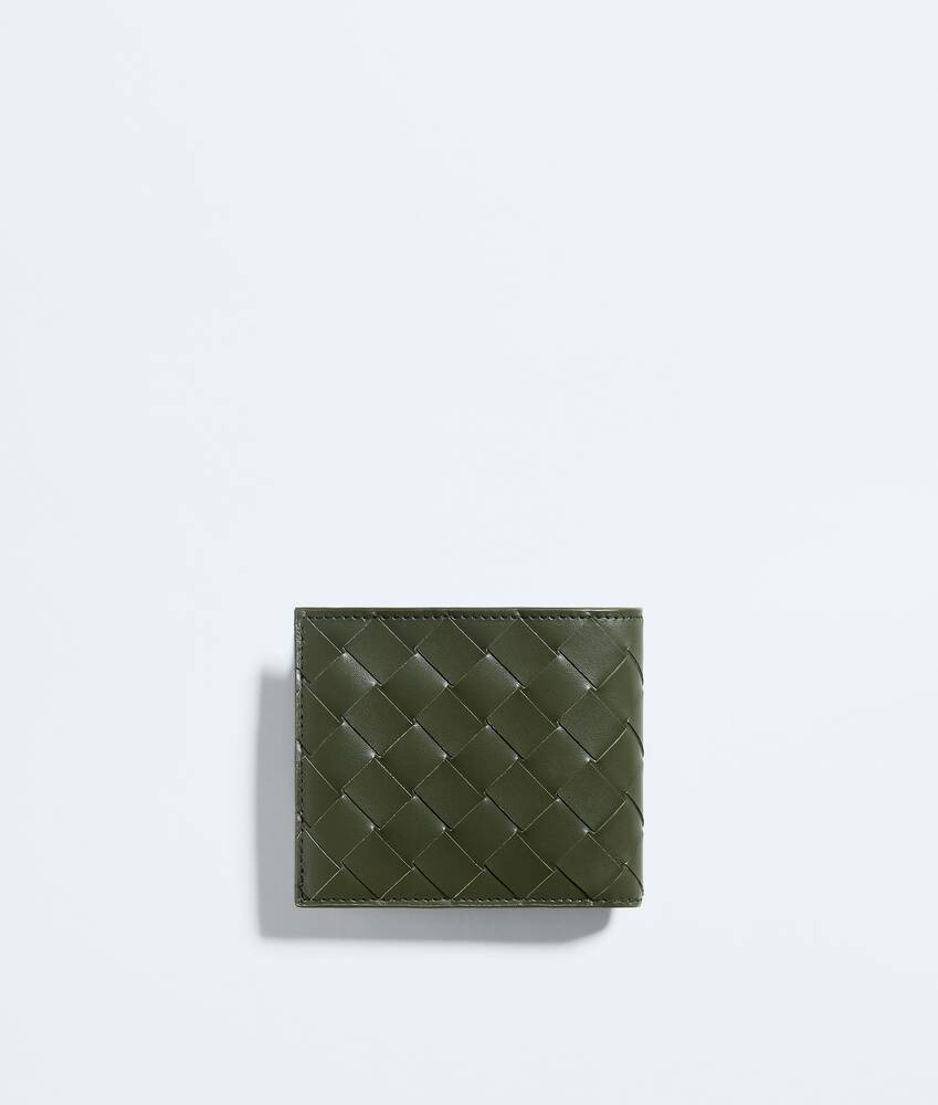 Intrecciato Bi-Fold Portemonnaie mit M&uuml;nzfach f&uuml;r Herren in Green tweed mineral Bottega Veneta Deutschland DE - Image 3