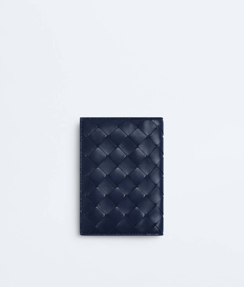 Women's Intrecciato Passport Case in Petroleum/glacial Bottega Veneta Italy EN - Image 3