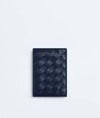 Women's Intrecciato Passport Case in Petroleum/glacial Bottega Veneta Italy EN - Image 3