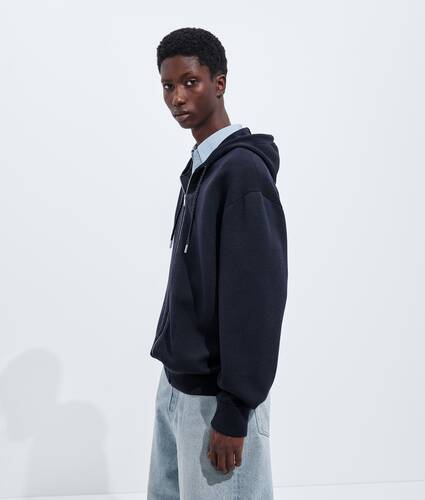 Men's Double Wool Hoodie  in Navy Bottega Veneta Belgium EN - Image 2