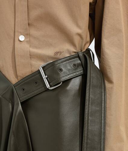 Gonna in pelle lucida da Donna in Pine forest Bottega Veneta Italia IT - Image 4