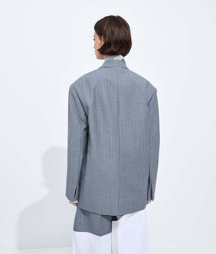 Women's Wool And Mohair Jacket in Blue/gray melange Bottega Veneta Belgium EN - Image 3