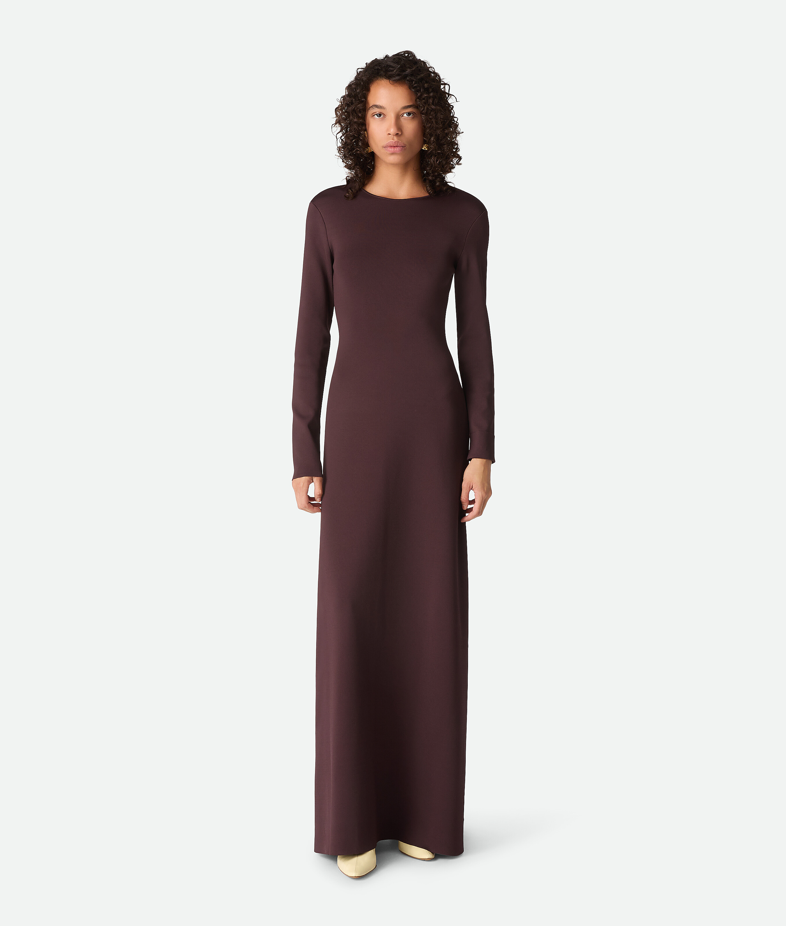 Bottega Veneta Compact Viscose Dress In Burgundy