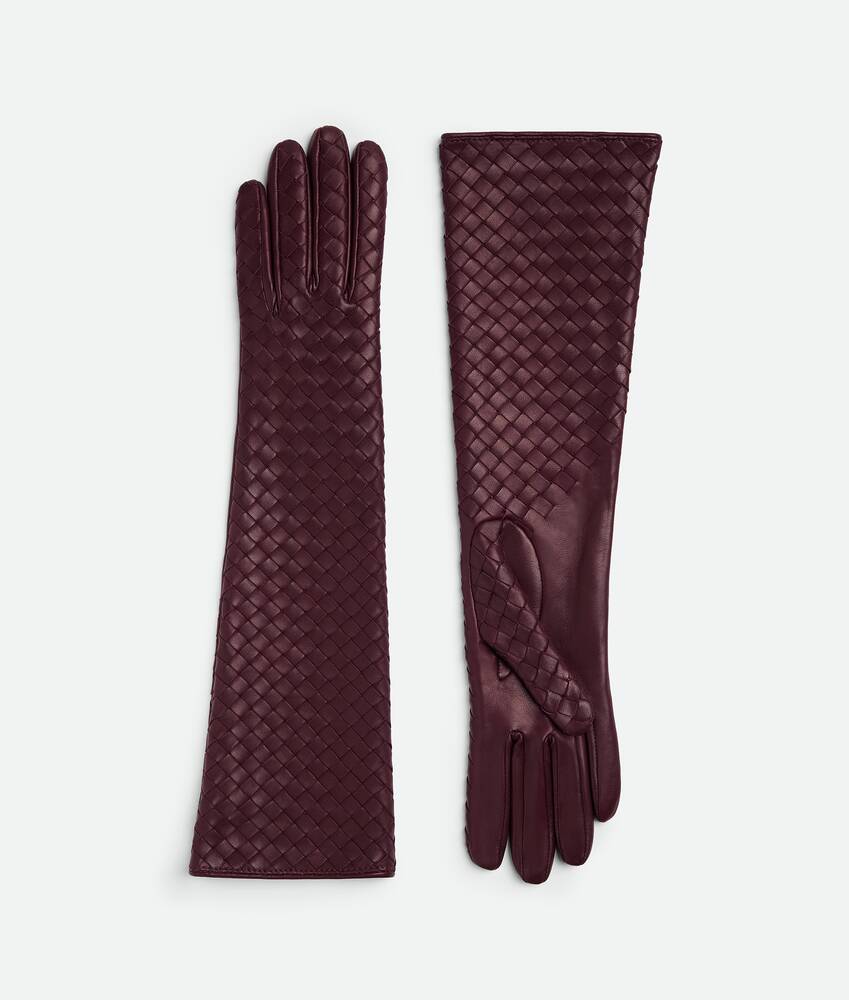 Display a large version of the product image 1 - Intrecciato Leather Midi Gloves