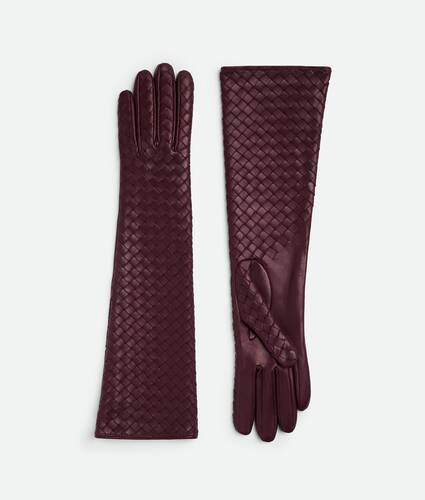 Display a large version of the product image 1 - Intrecciato Leather Midi Gloves