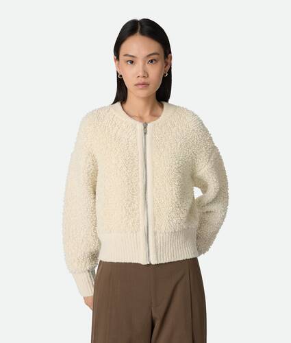 Display a large version of the product image 1 - Wool Loop And Rib Cardigan