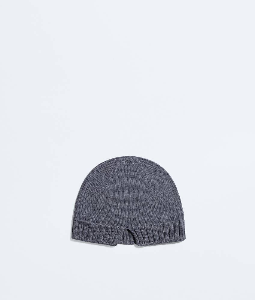 Men's Wool Knit Beanie in Thunder Bottega Veneta United States EN - Image 3