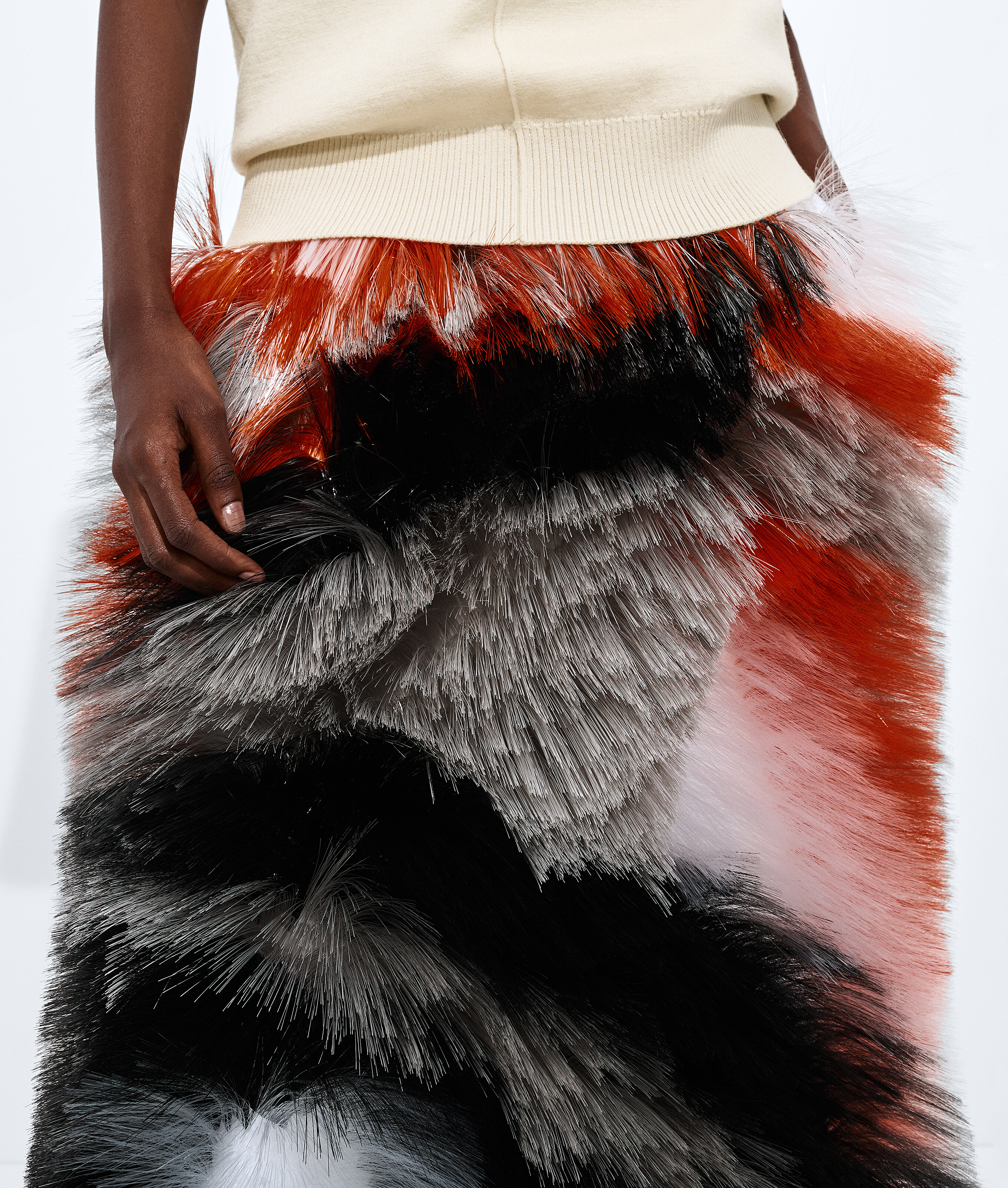 Gonna con ricamo a frange da Donna in Pop red/multi Bottega Veneta Italia IT - Image 2