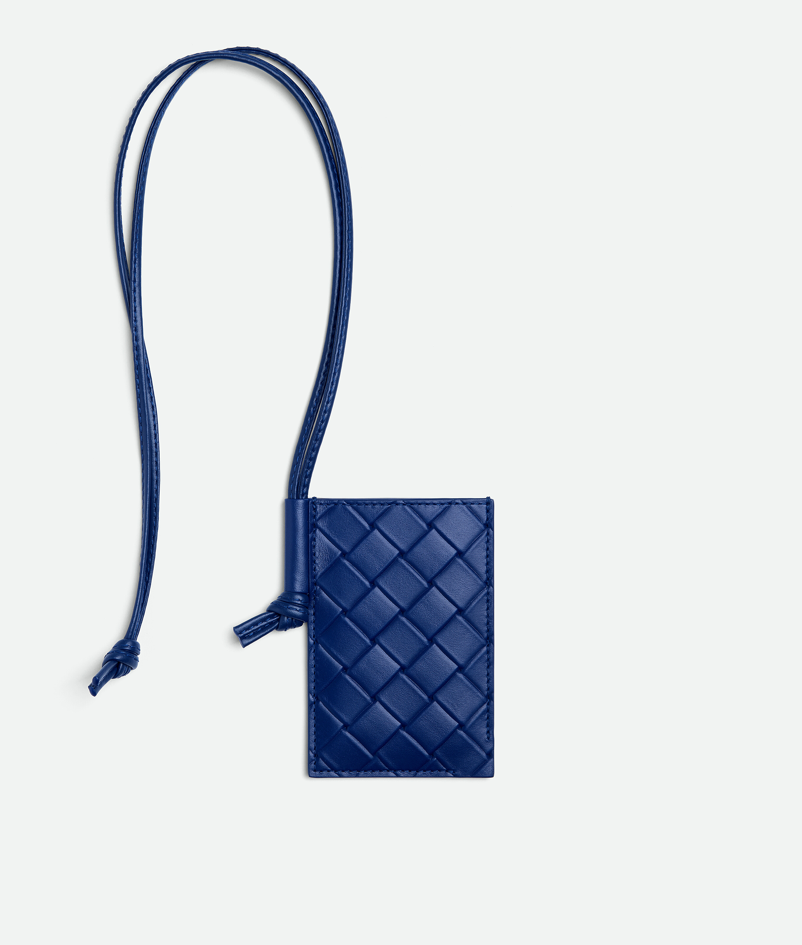 Bottega Veneta Intrecciato Stamp Badge Holder - Blue - Man -