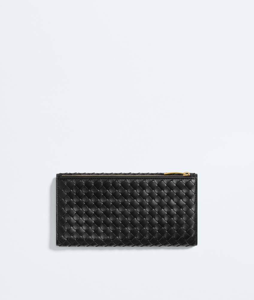 Portefeuille long &agrave; rabat Intrecciato Piccolo pour Femme en Black Bottega Veneta Canada FR - Image 3