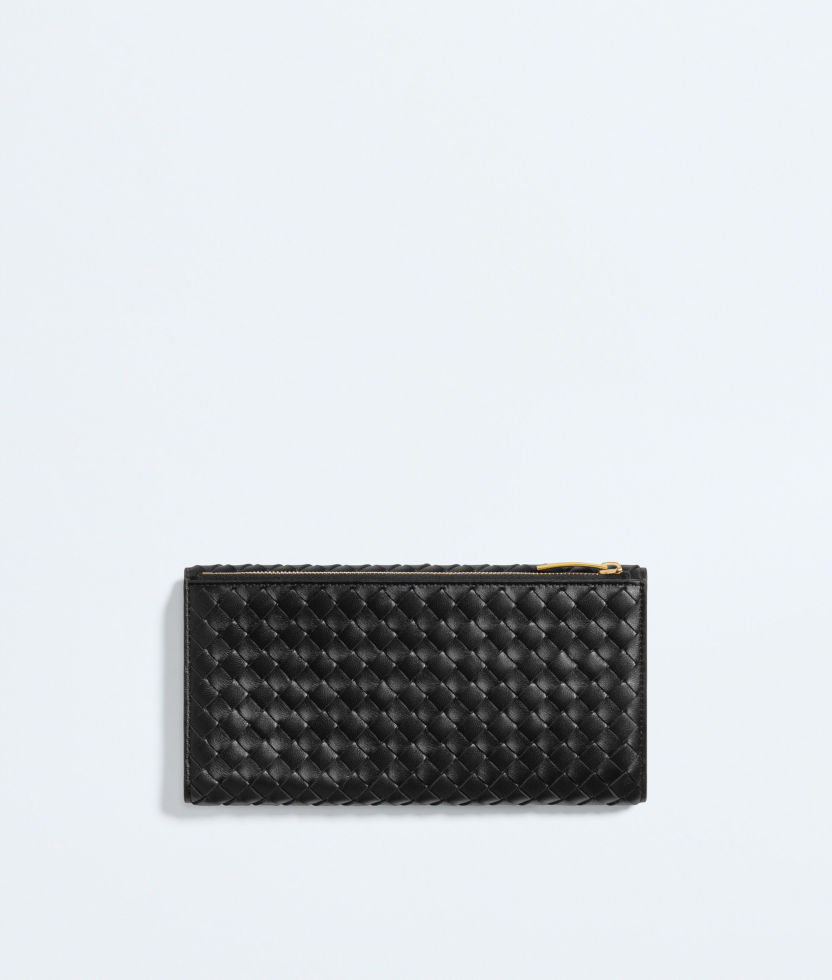 Women's Intrecciato Piccolo Long Wallet with Flap in Black Bottega Veneta Luxembourg EN - Image 3