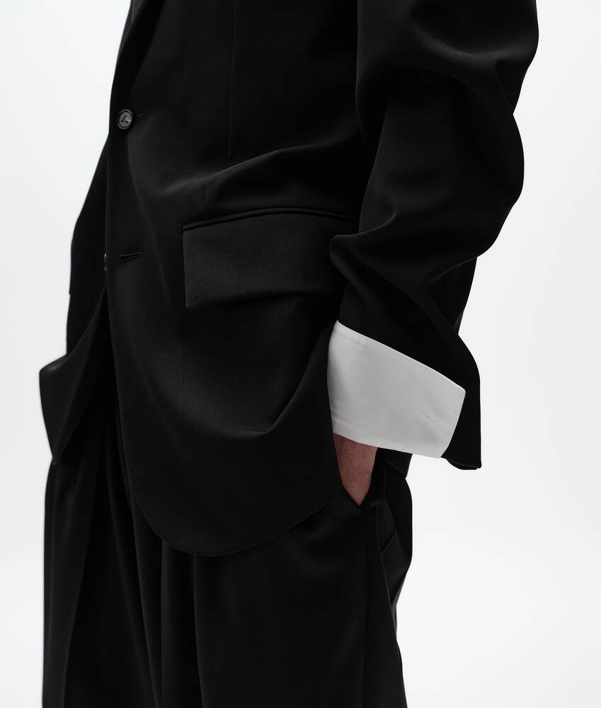 Men's Wool Twill Jacket in Double black Bottega Veneta Qatar EN - Image 4