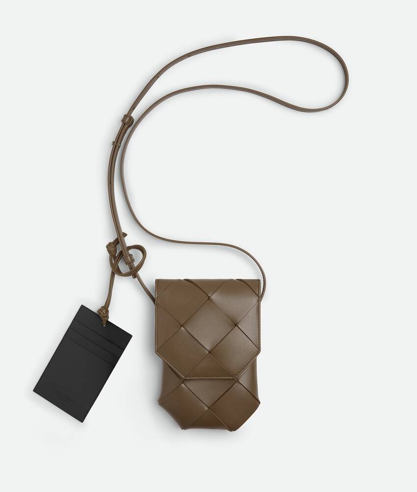 Men's Diago Phone Pouch in Algae/lapilli | Bottega Veneta US