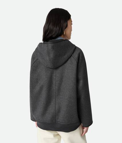 Doppelseitiger Wollblouson f&uuml;r Damen in Charcoal melange Bottega Veneta Schweiz DE - Image 3