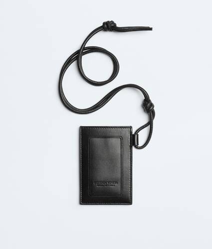 Women's Cassette Badge Holder in Black Bottega Veneta Romania EN - Image 3