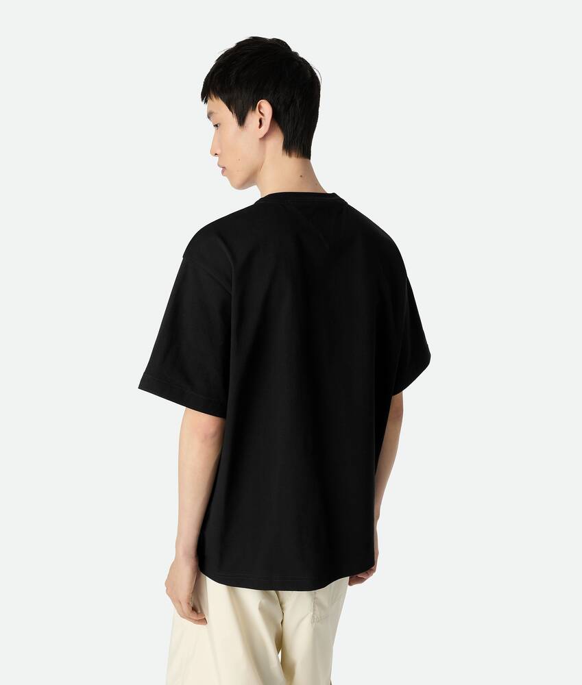 Men's Pima Cotton Jersey T-Shirt in Black Bottega Veneta Taiwan EN - Image 3