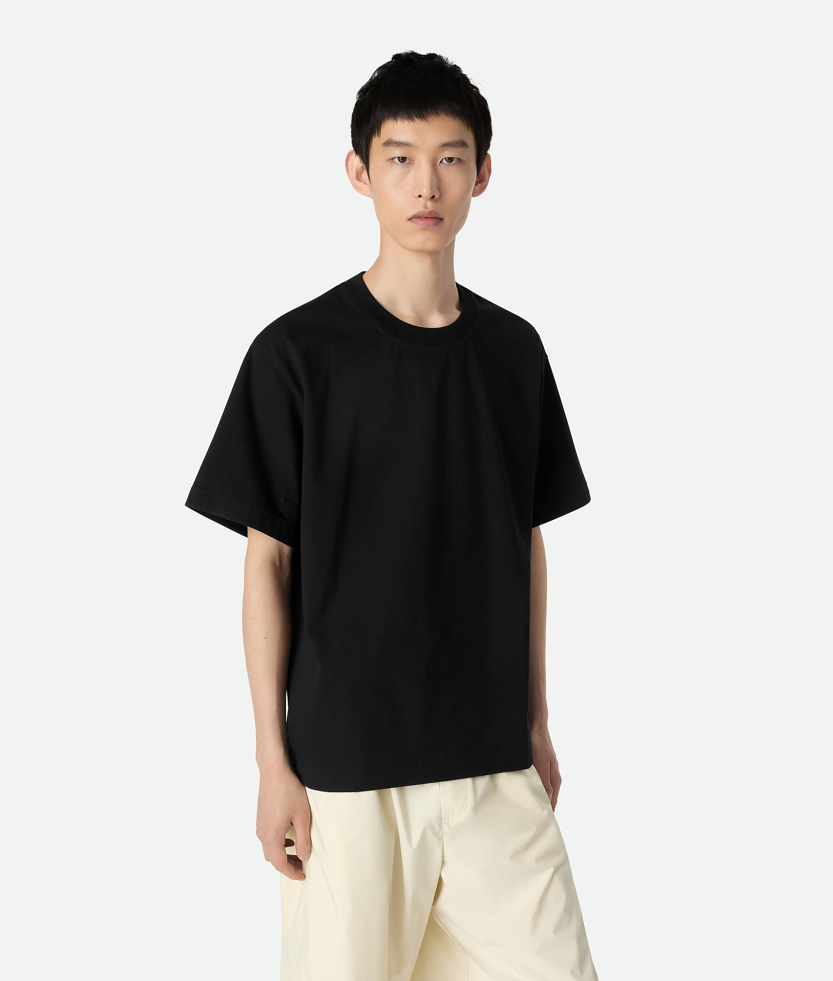 Men's Pima Cotton Jersey T-Shirt in Black | Bottega Veneta MO