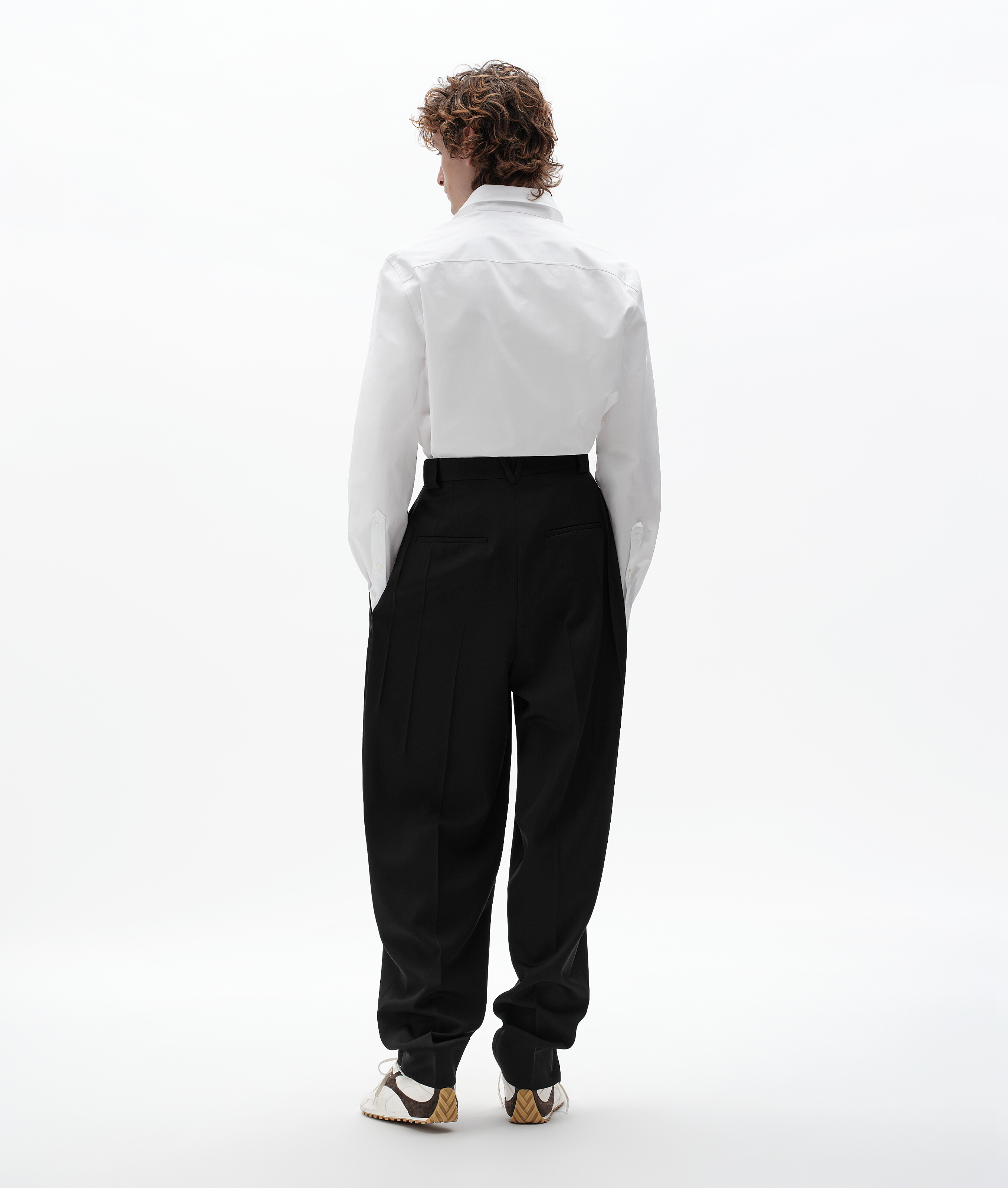 Men's Compact Cotton Poplin Shirt in White Bottega Veneta Luxembourg EN - Image 3