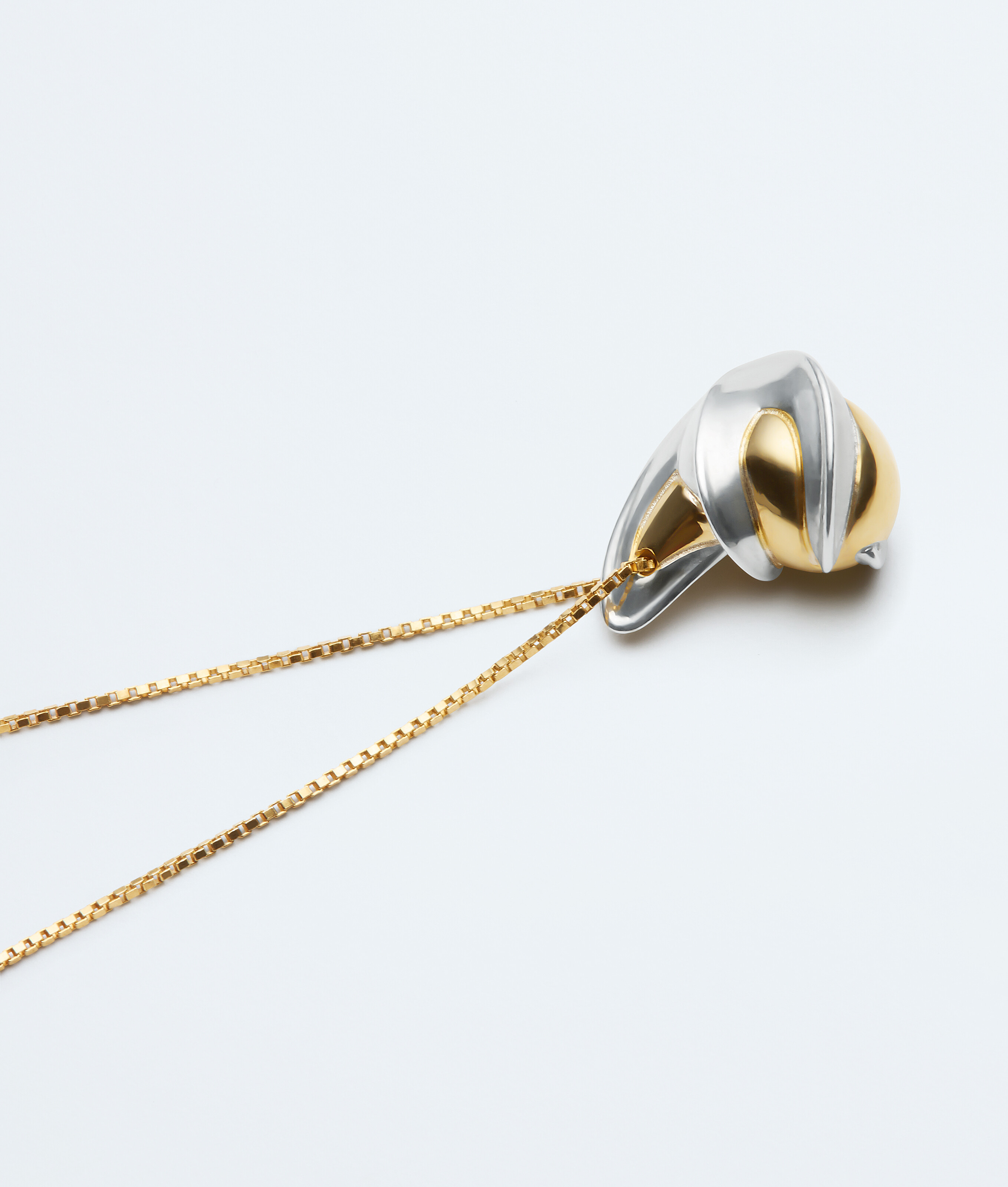 Women's Drop Pendant Necklace in Silver/yellow gold Bottega Veneta Luxembourg EN - Image 4