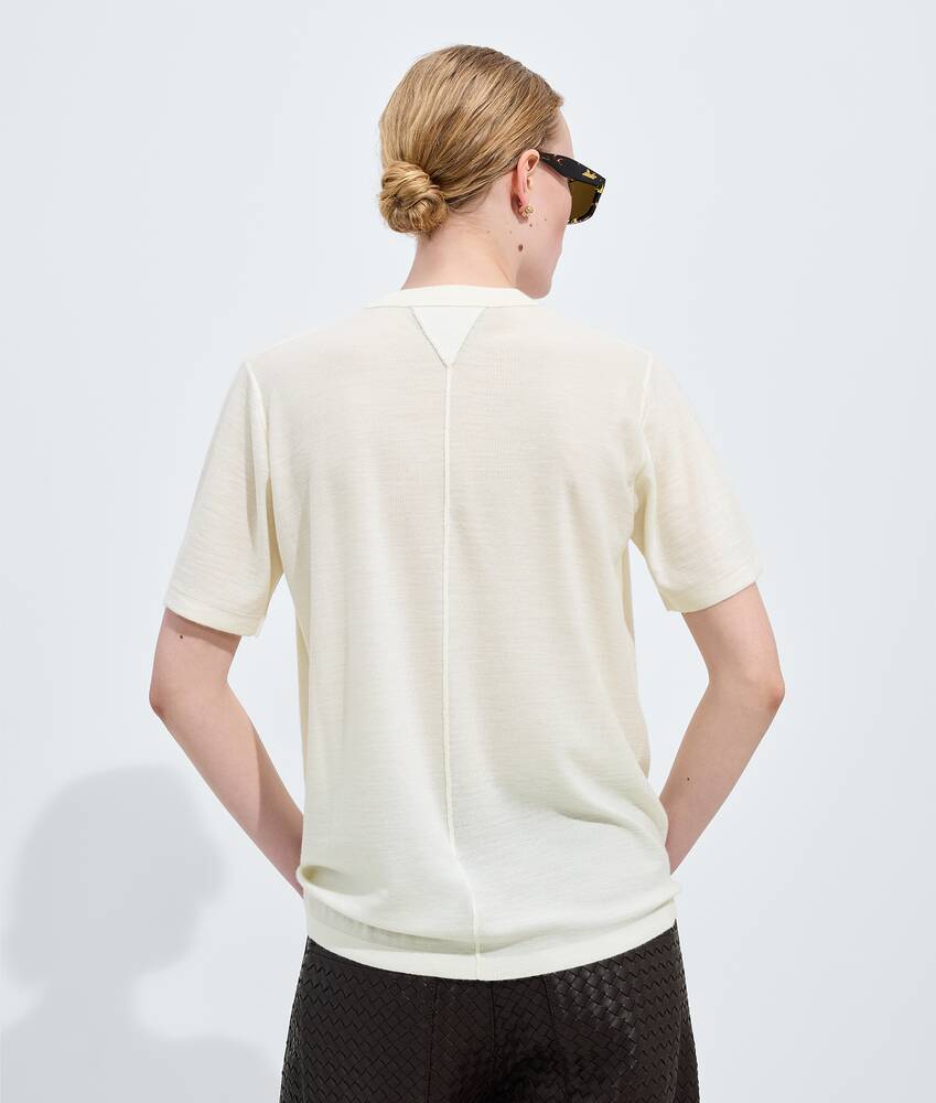 Women's Cashmere T-Shirt in Chalk Bottega Veneta United States EN - Image 3