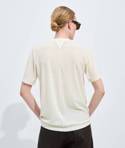 Women's Cashmere T-Shirt in Chalk Bottega Veneta United States EN - Image 3