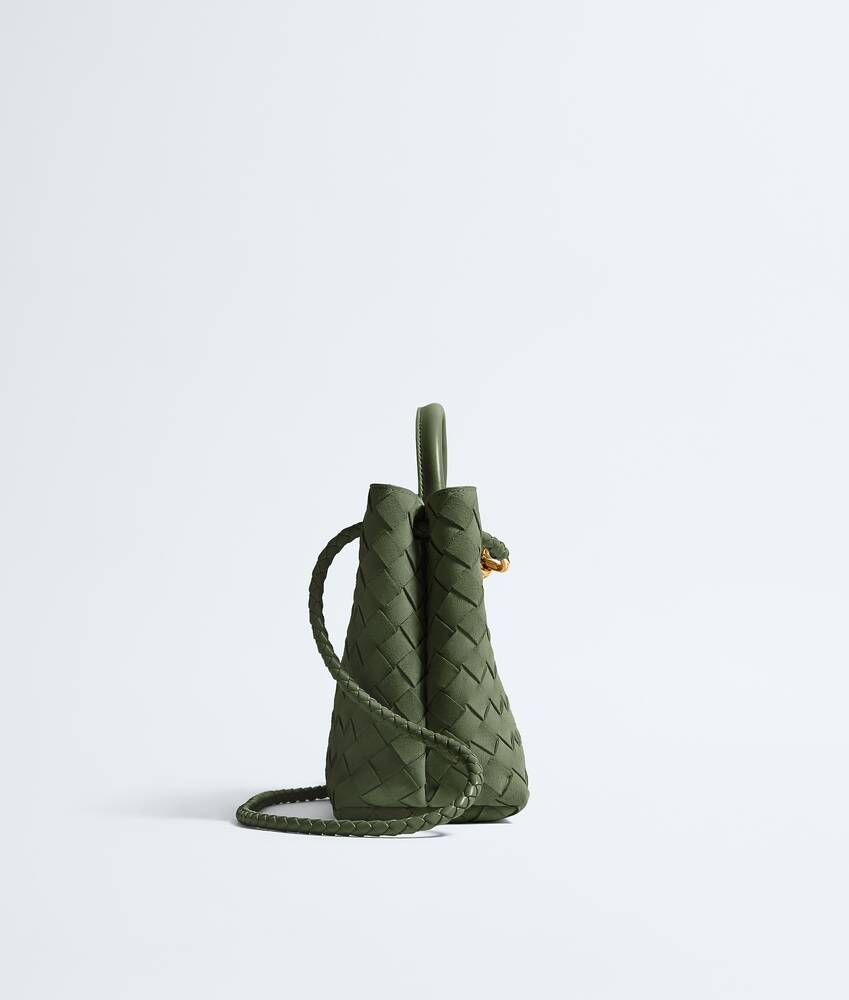 Women's Small Andiamo in Green tweed Bottega Veneta Singapore EN - Image 4
