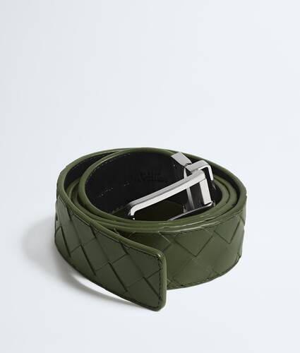 Men's Intrecciato Reversible Belt in Green tweed/black Bottega Veneta Malaysia EN - Image 3