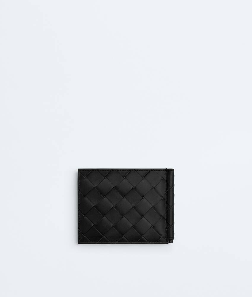 Men's Intrecciato Bill Clip Wallet in Black Bottega Veneta Italy EN - Image 3
