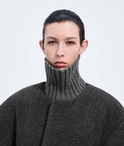 Cappotto in flanella di lana imbottita da Donna in Ardoise melange Bottega Veneta Italia IT - Image 5