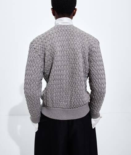 Women's Intrecciato Wool Cardigan in Riverbed melange Bottega Veneta Germany EN - Image 3