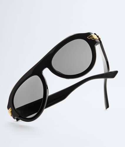 Occhiali da sole aviator Mitre in Black/grey Bottega Veneta Italia IT - Image 3