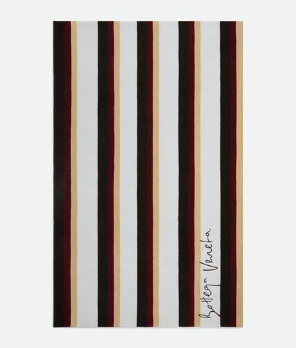 Gestreiftes Jacquard-Strandtuch f&uuml;r Damen in Cloud/fondant/lava Bottega Veneta Deutschland DE - Image 1