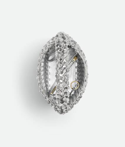 Ela's Cabat Bucket Tamanho Pequeno em Silver Bottega Veneta Brasil PT - Image 3