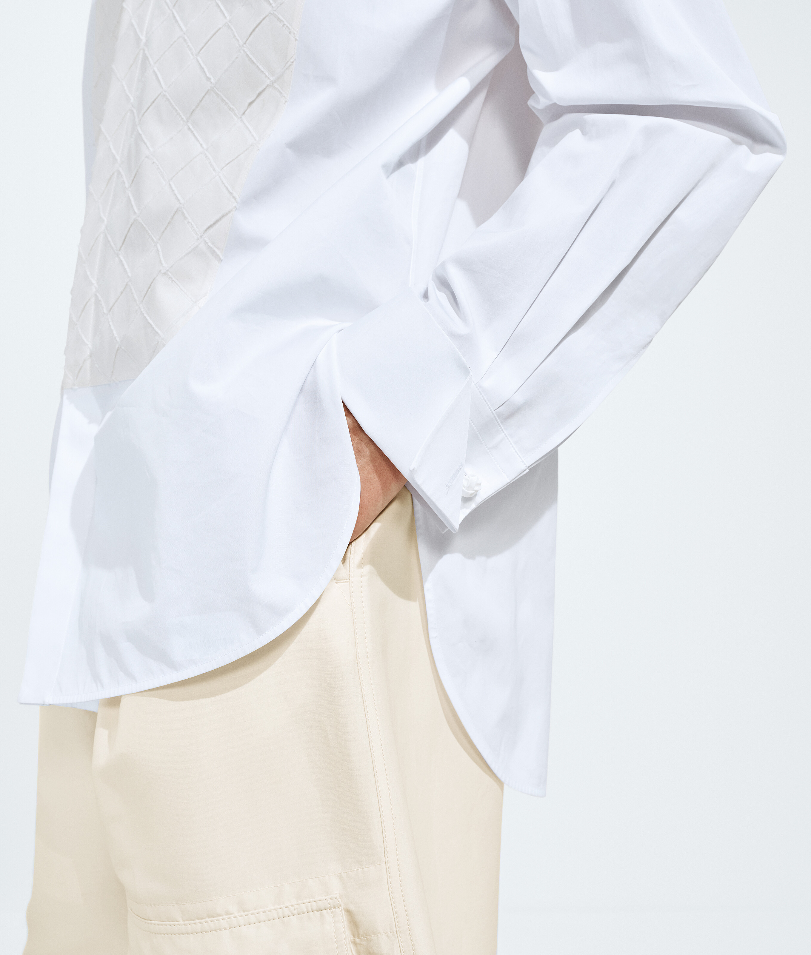 Men's Cotton Poplin Shirt in White Bottega Veneta Finland EN - Image 4