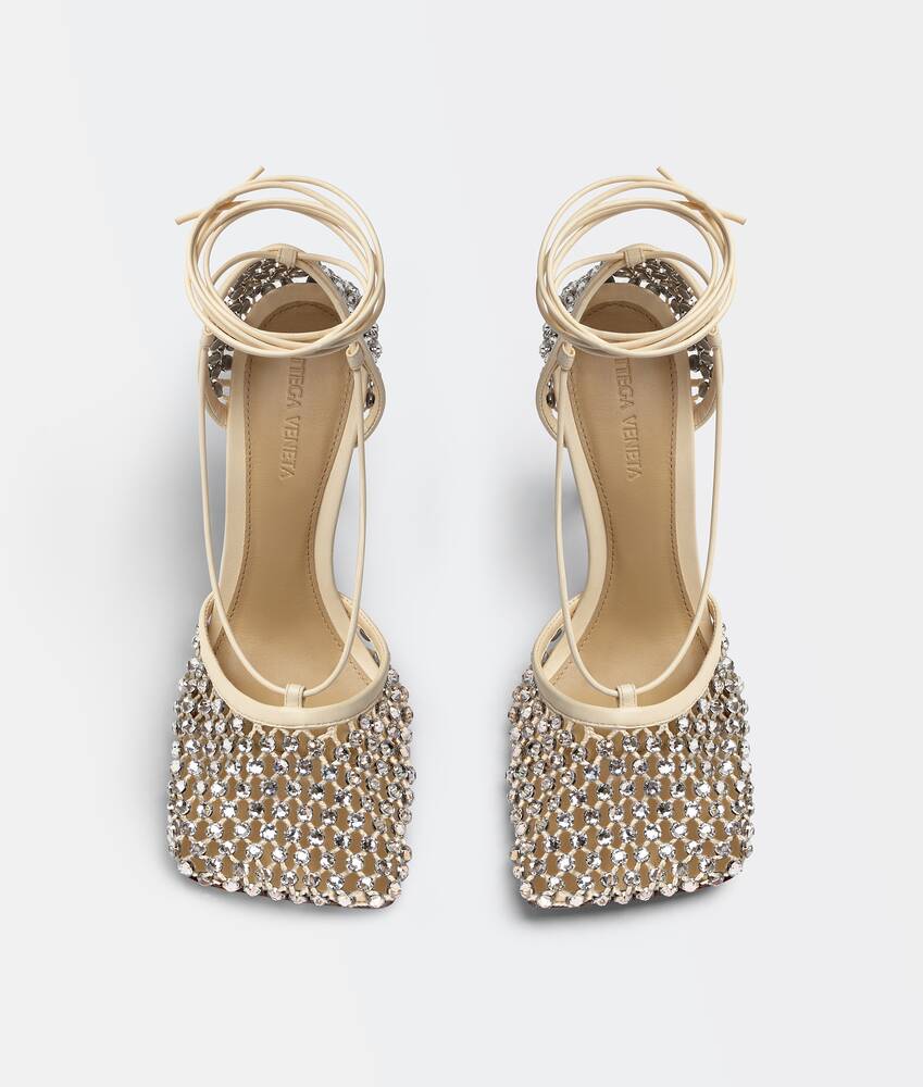 Women's Sparkle Stretch Lace-Up Sandal in Toile Bottega Veneta Mexico EN - Image 4