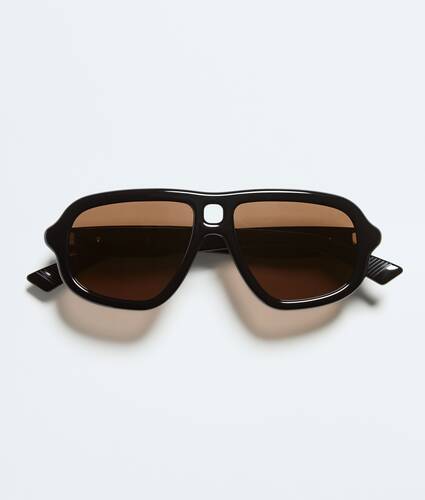 Occhiali da sole aviator Sophia Ribbon in Black/brown Bottega Veneta Italia IT - Image 1