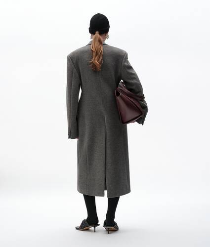 Women's Cashmere Coat in Slate melange Bottega Veneta Lithuania EN - Image 3