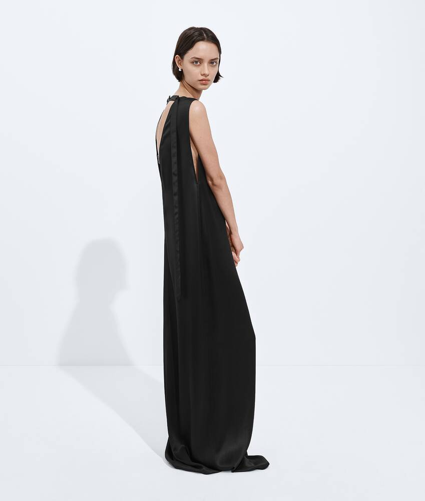Women's Fluid Silk Satin Dress in Double black Bottega Veneta Luxembourg EN - Image 4