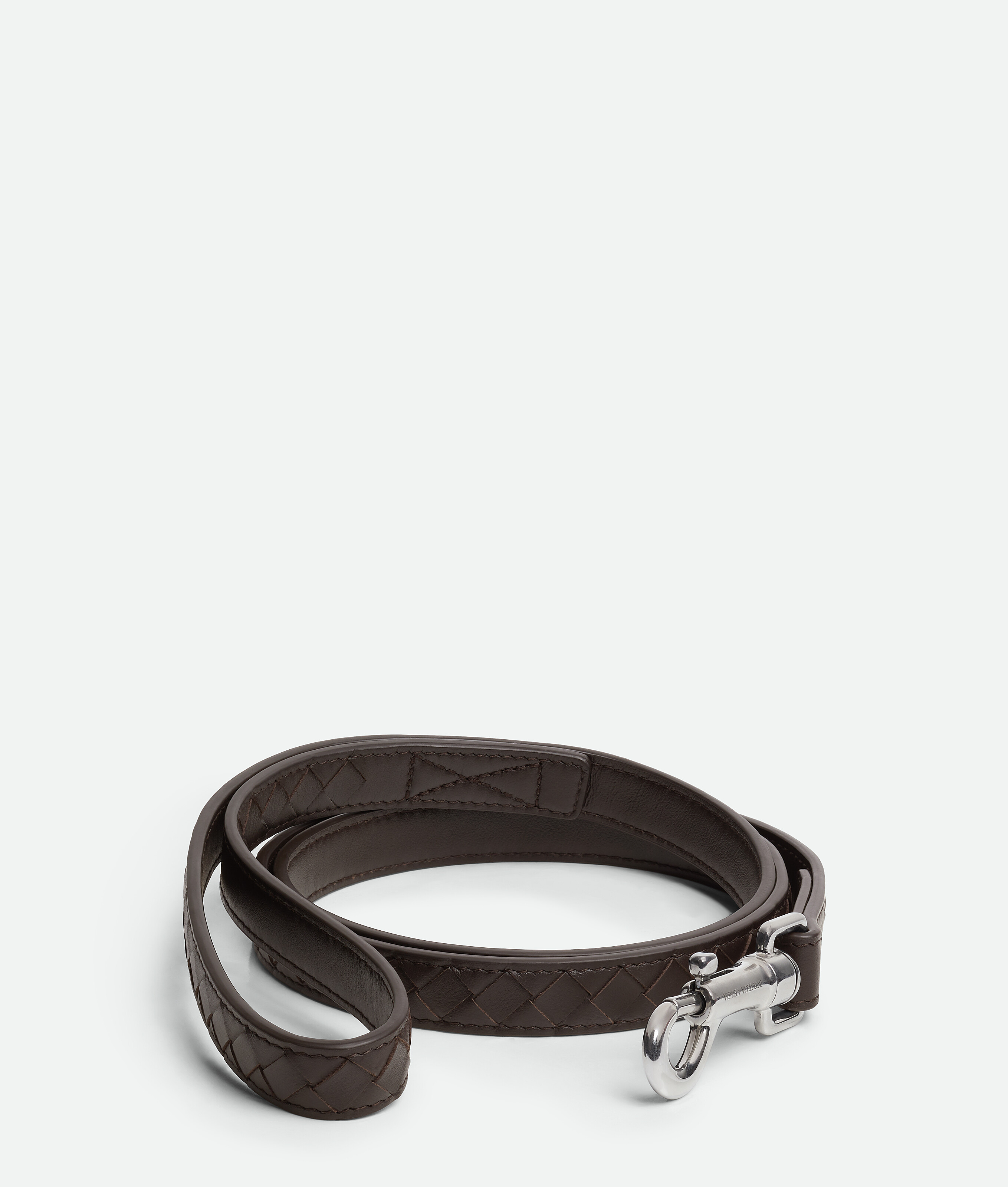 Bottega Veneta Small Intrecciato Dog Leash In Black