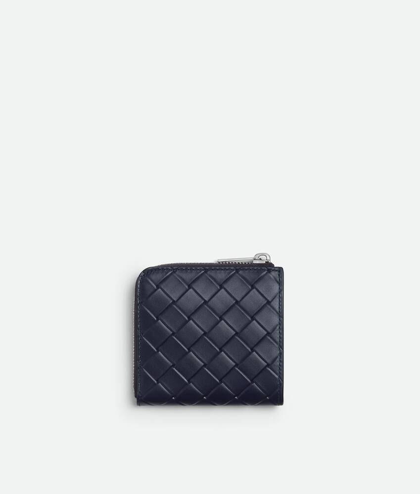 Men's Intrecciato Stamp Square Zip Around Wallet in Abyss Bottega Veneta United Kingdom EN - Image 3
