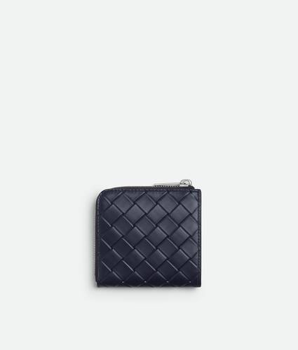 Men's Intrecciato Stamp Square Zip Around Wallet in Abyss Bottega Veneta United Kingdom EN - Image 3