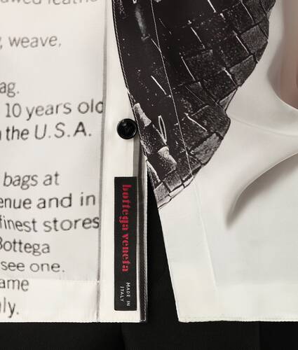 Men's Silk Printed Shirt in Chalk/black Bottega Veneta Finland EN - Image 4