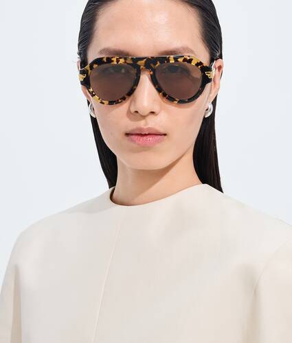 Occhiali da sole aviator Mitre in Havana/brown Bottega Veneta Italia IT - Image 2