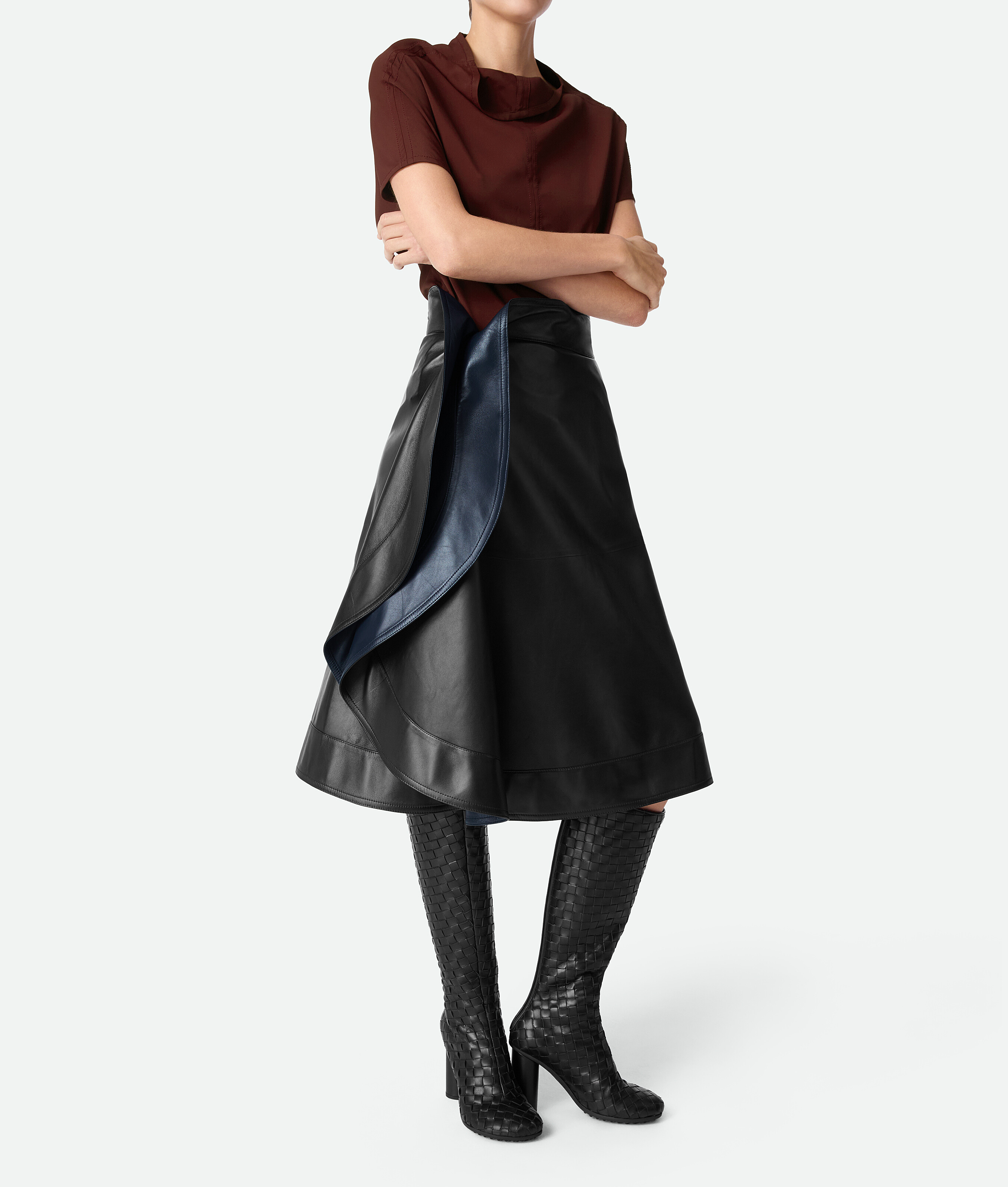 Bottega Veneta Lambskin Atomic Knee-high Boots 90 In Black