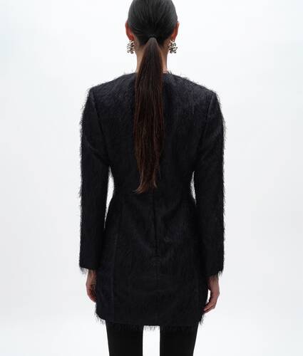 Women's Viscose and Silk Fil Coupé Dress in Midnight blue Bottega Veneta Singapore EN - Image 3