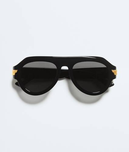 Occhiali da sole aviator Mitre in Black/grey Bottega Veneta Italia IT - Image 1