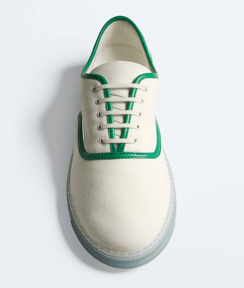 Women's Serena Sneaker in Alabaster/grass green Bottega Veneta France EN - Image 4