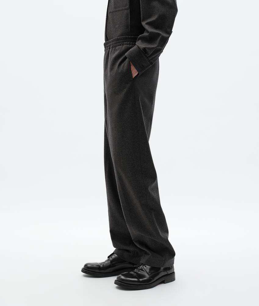 Men's Compact Wool Flannel Pants in Green/mudstone mel Bottega Veneta Qatar EN - Image 2